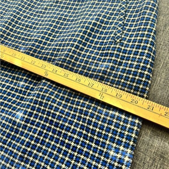 Talbots Blue Plaid Wool Blend A- Line Pencil Skirt 12P - Picture 8 of 12
